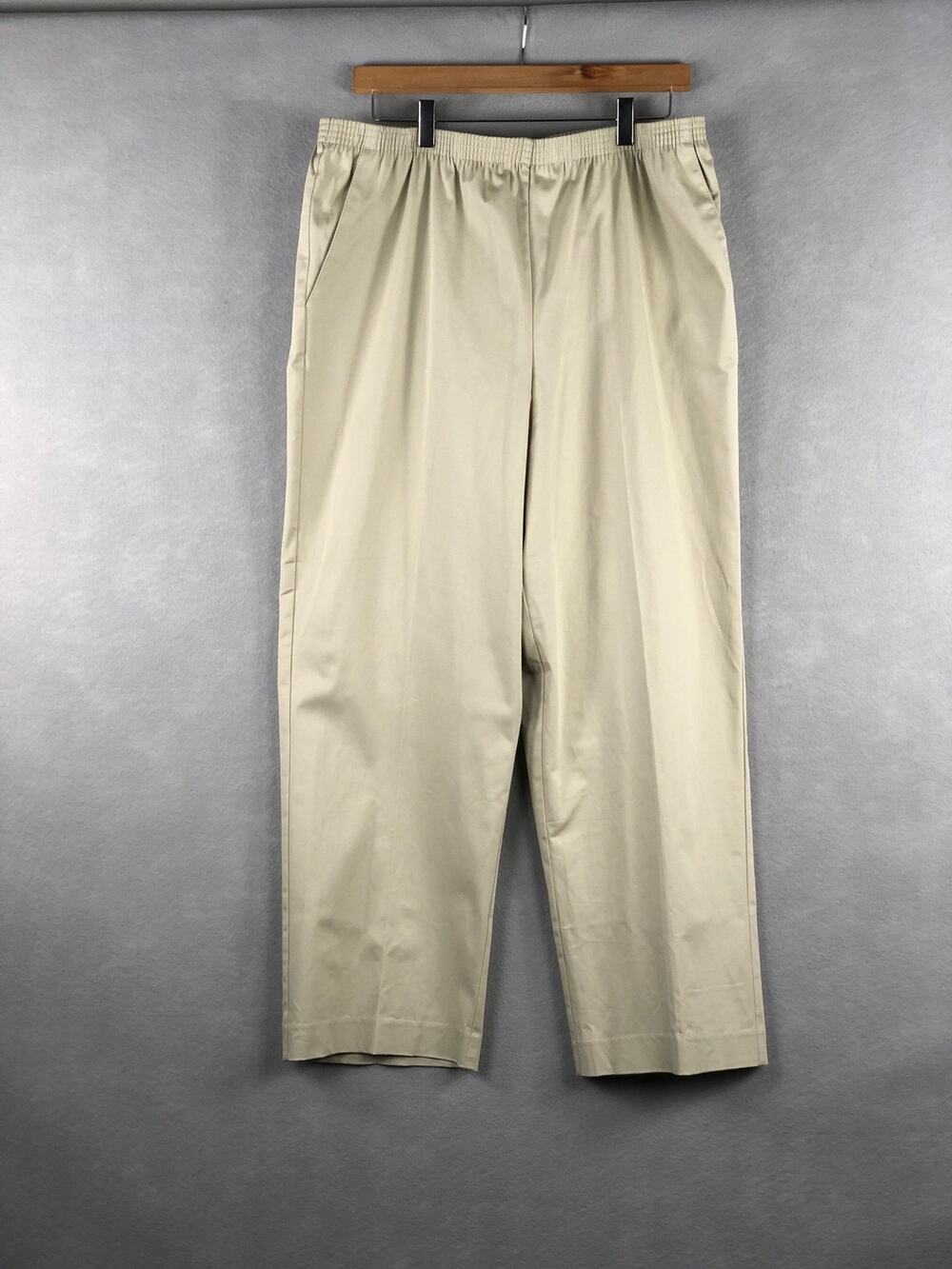 Alfred Dunner Pull-On Pants High-Rise in Stone Women's Size 16 NEW